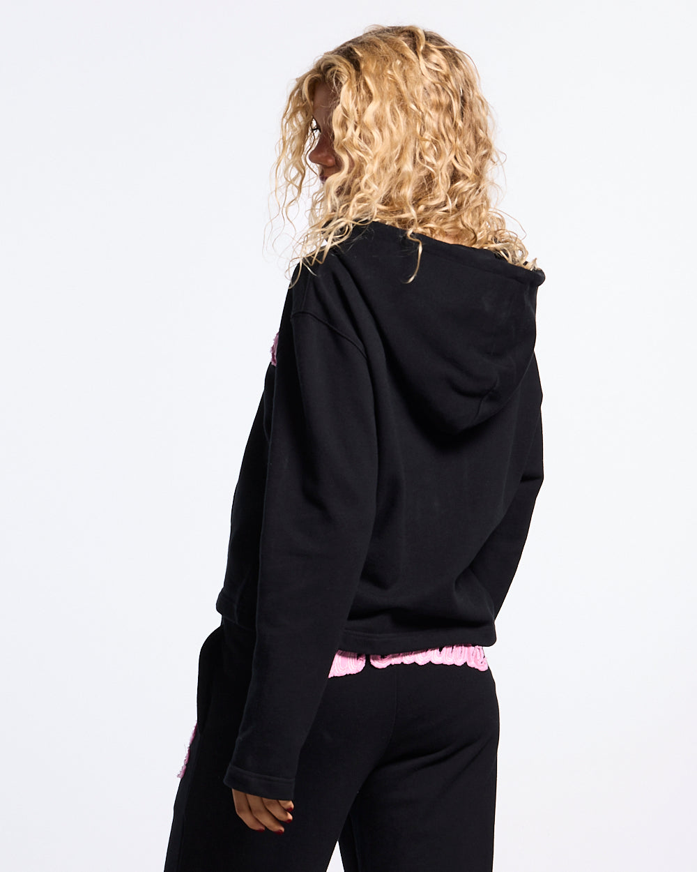 COLLEGE 55 ZIP HOODIE BLACK