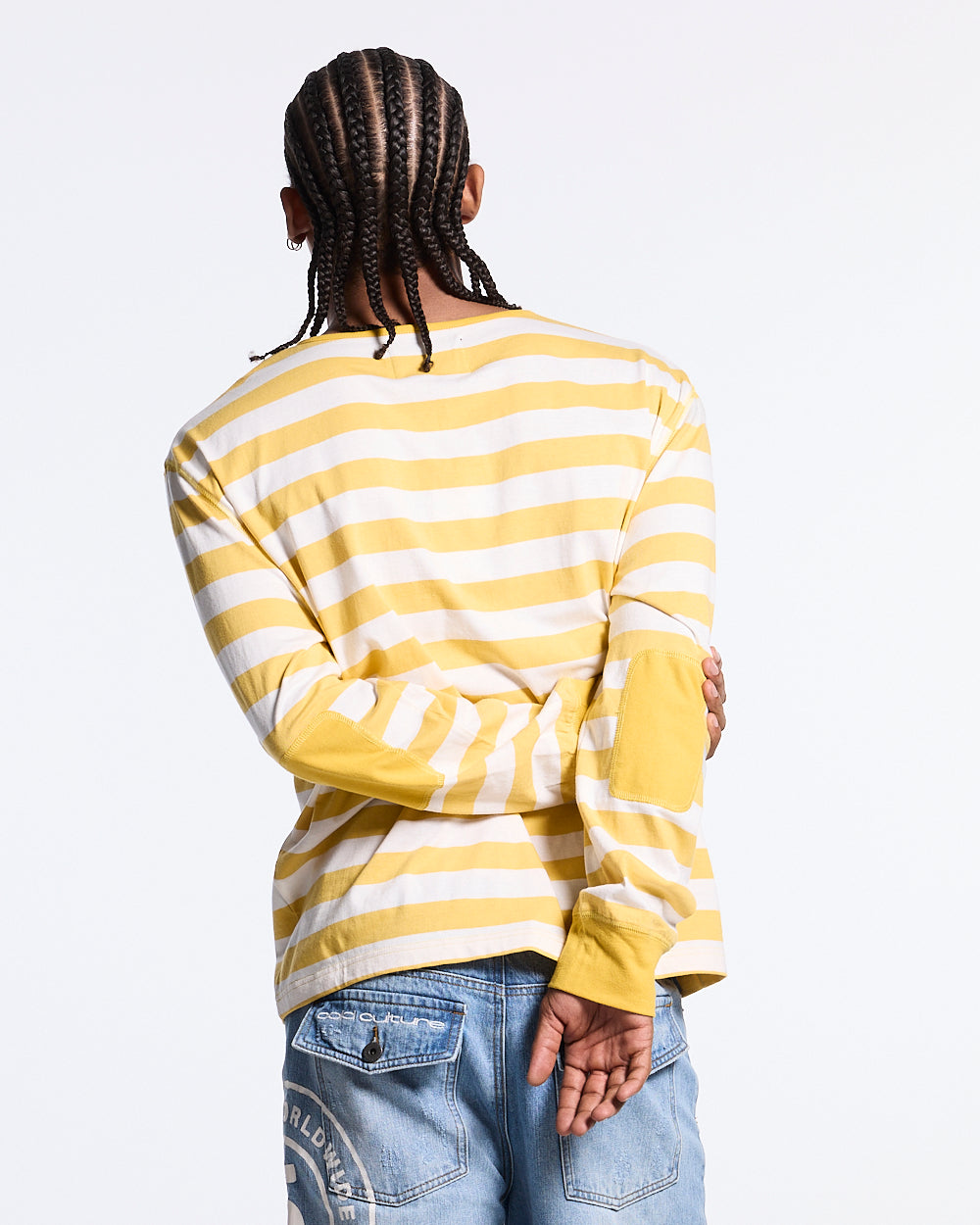 BANDLINE LONGSLEEVE YELLOW & HEATHER GREY