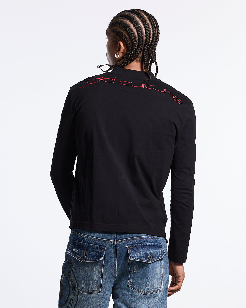 FEATHERED LONGSLEEVE BLACK