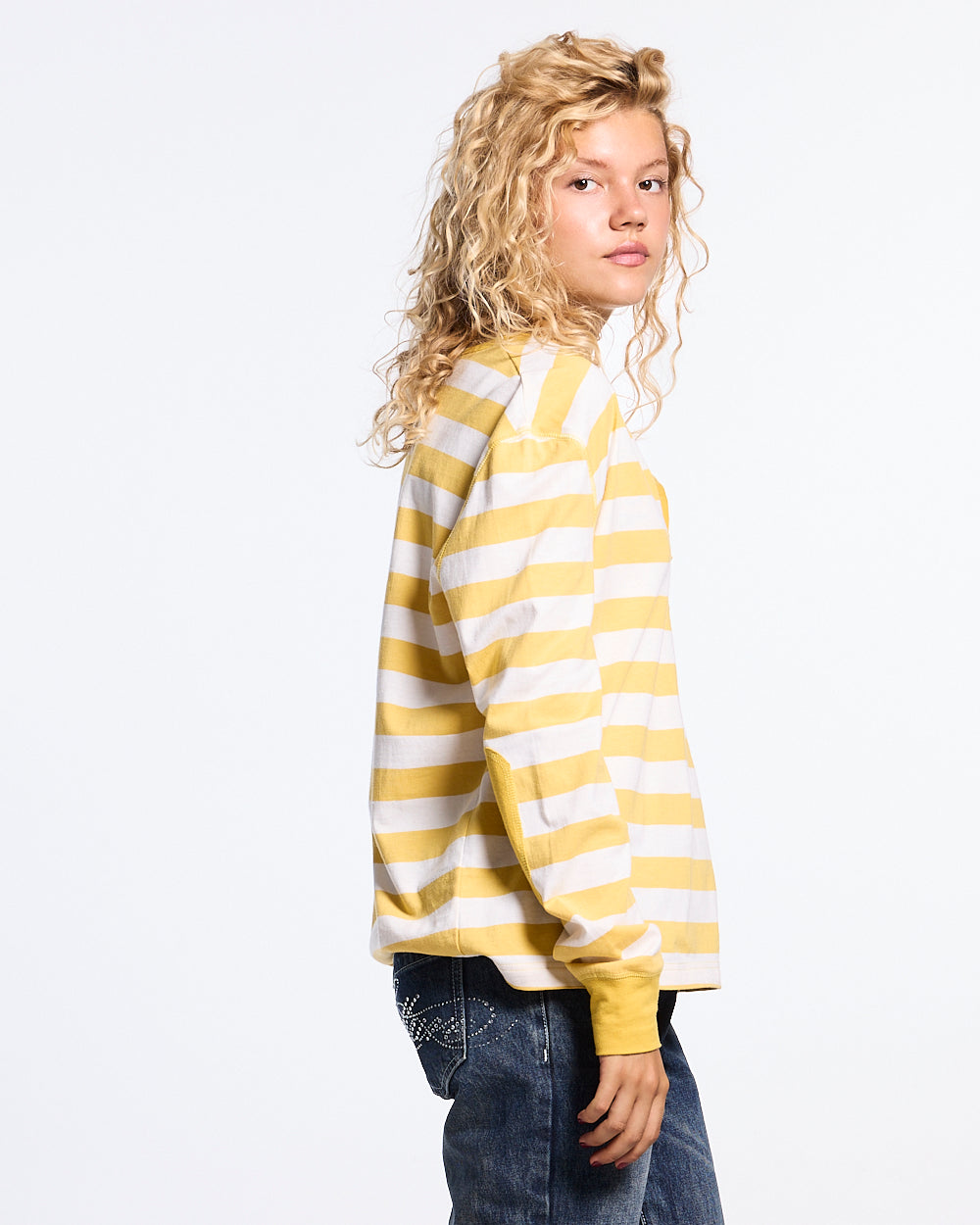 BANDLINE LONGSLEEVE YELLOW & HEATHER GREY