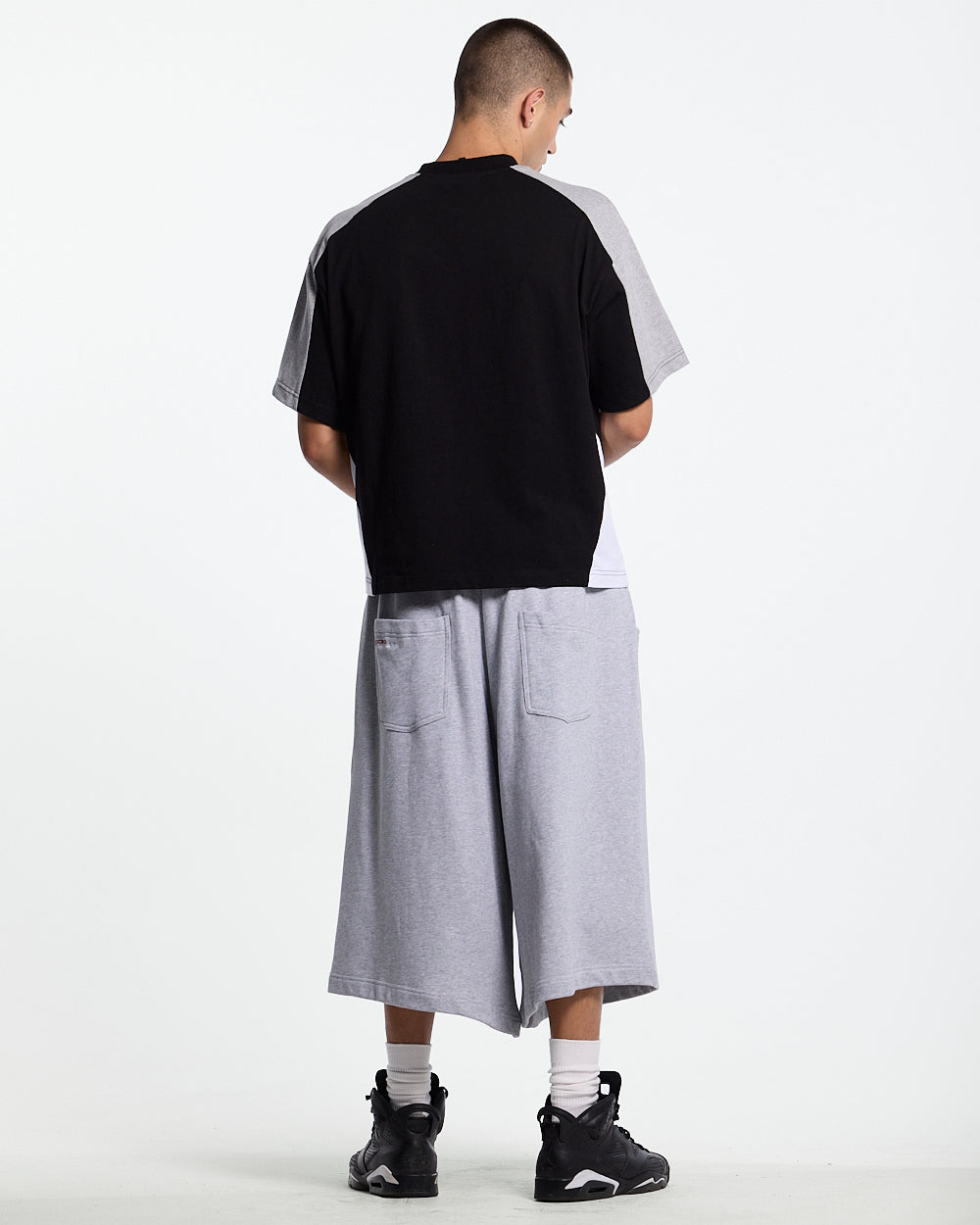 SPEED SPOKE TEE BLACK & HEATHER GREY