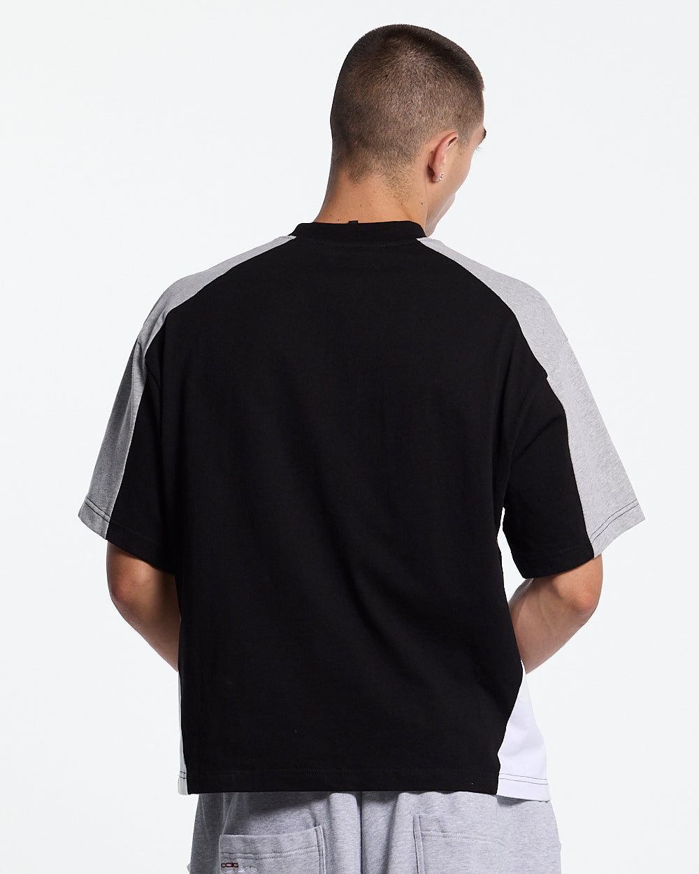 SPEED SPOKE TEE BLACK & HEATHER GREY