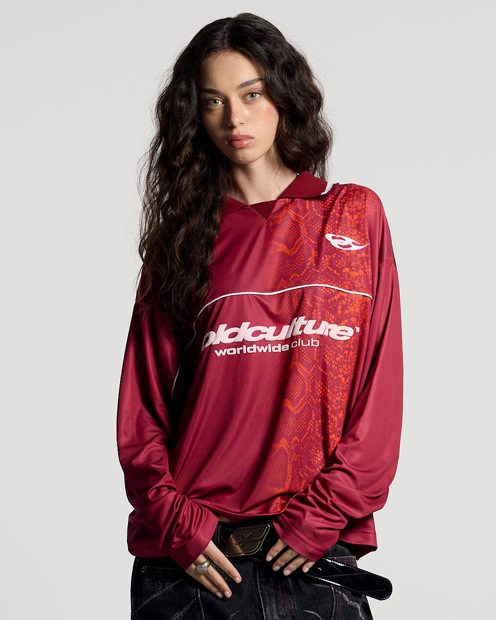 MAMBA SNAKE LONGSLEEVE POLO RED