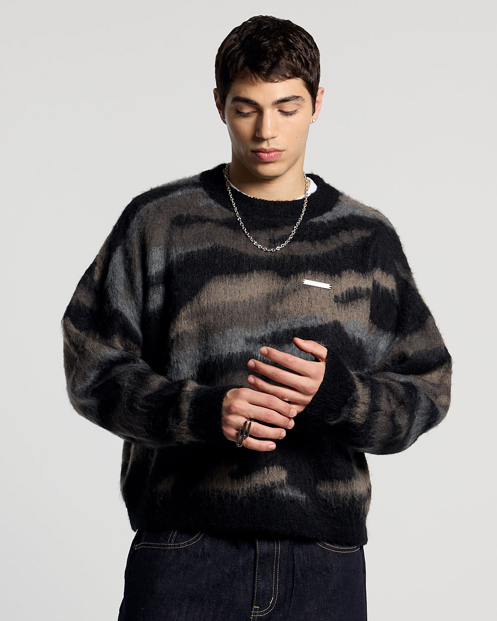 CAMO KNITWEAR DARK BROWN