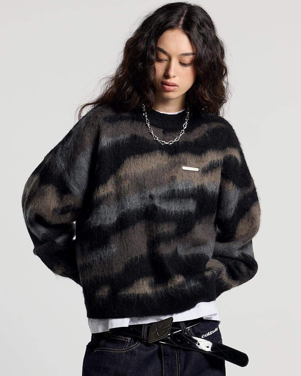 CAMO KNITWEAR DARK BROWN