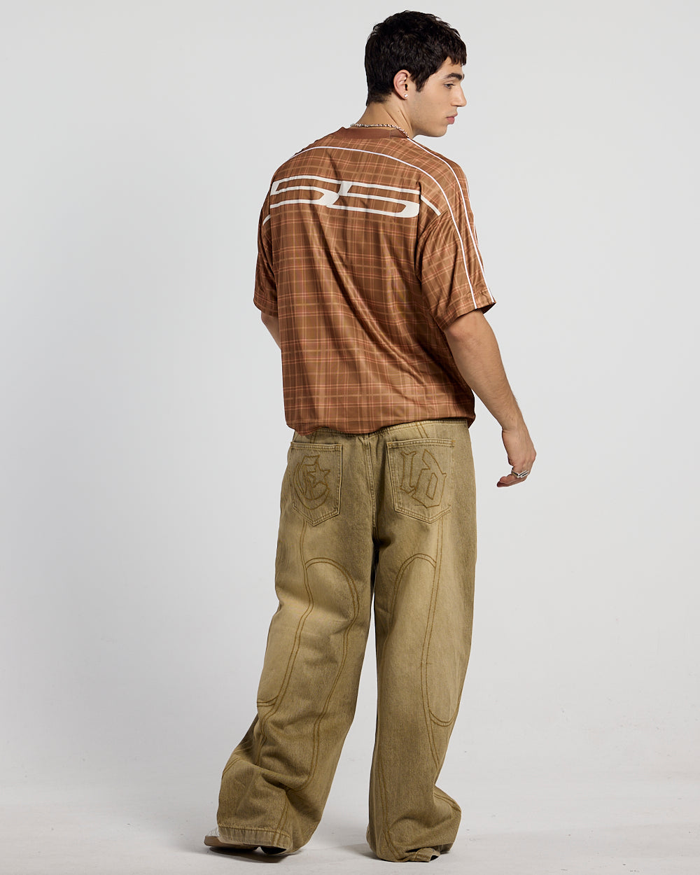 HIGHLANDS PLAID TEE BEIGE