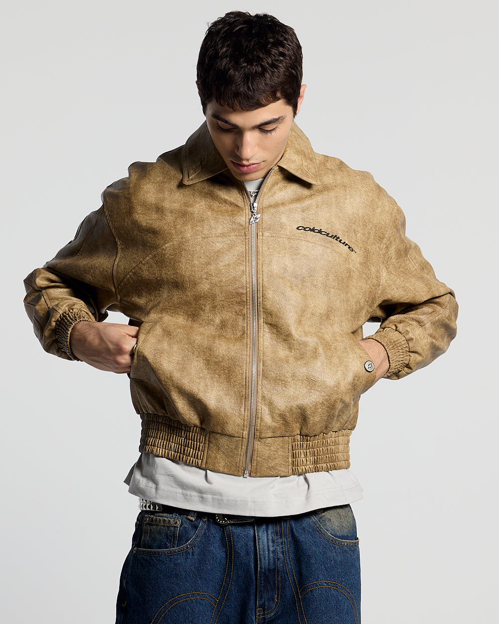 RACING LEATHER JACKET CREAM