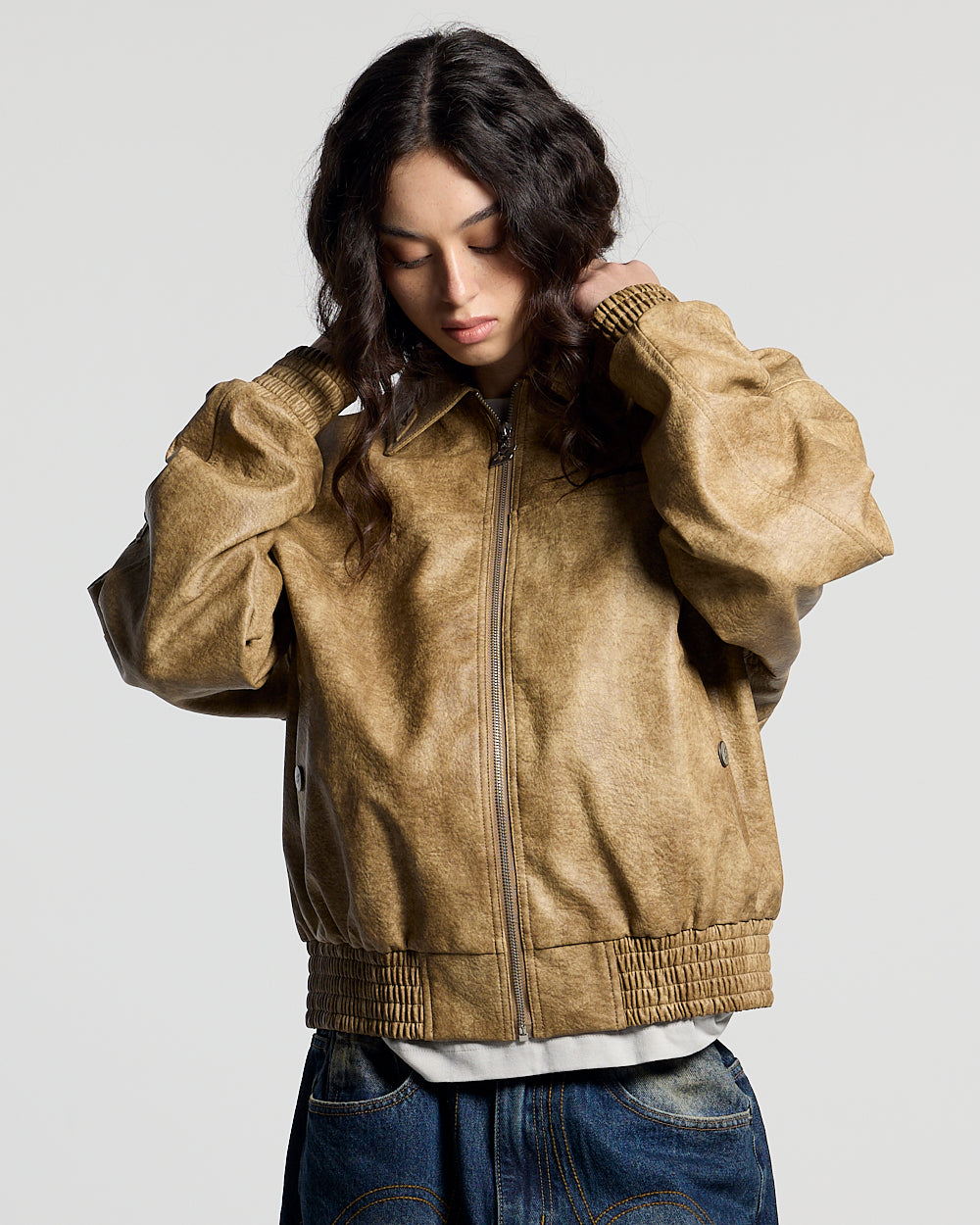 RACING LEATHER JACKET CREAM