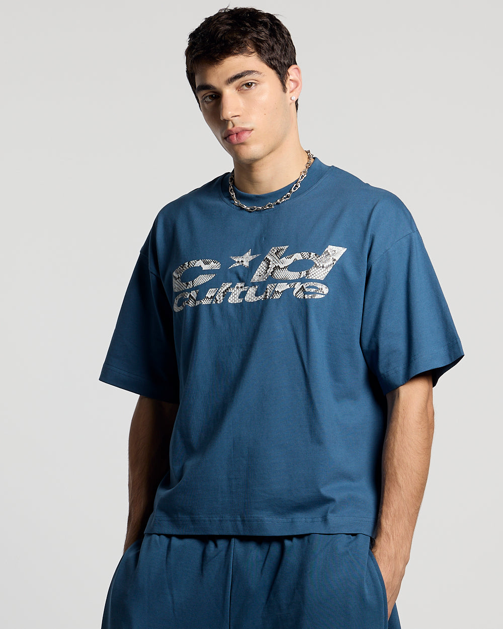 WILD SNAKE TEE NAVY BLUE