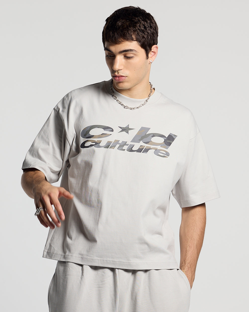 WILD CAMO TEE LIGHT GREY