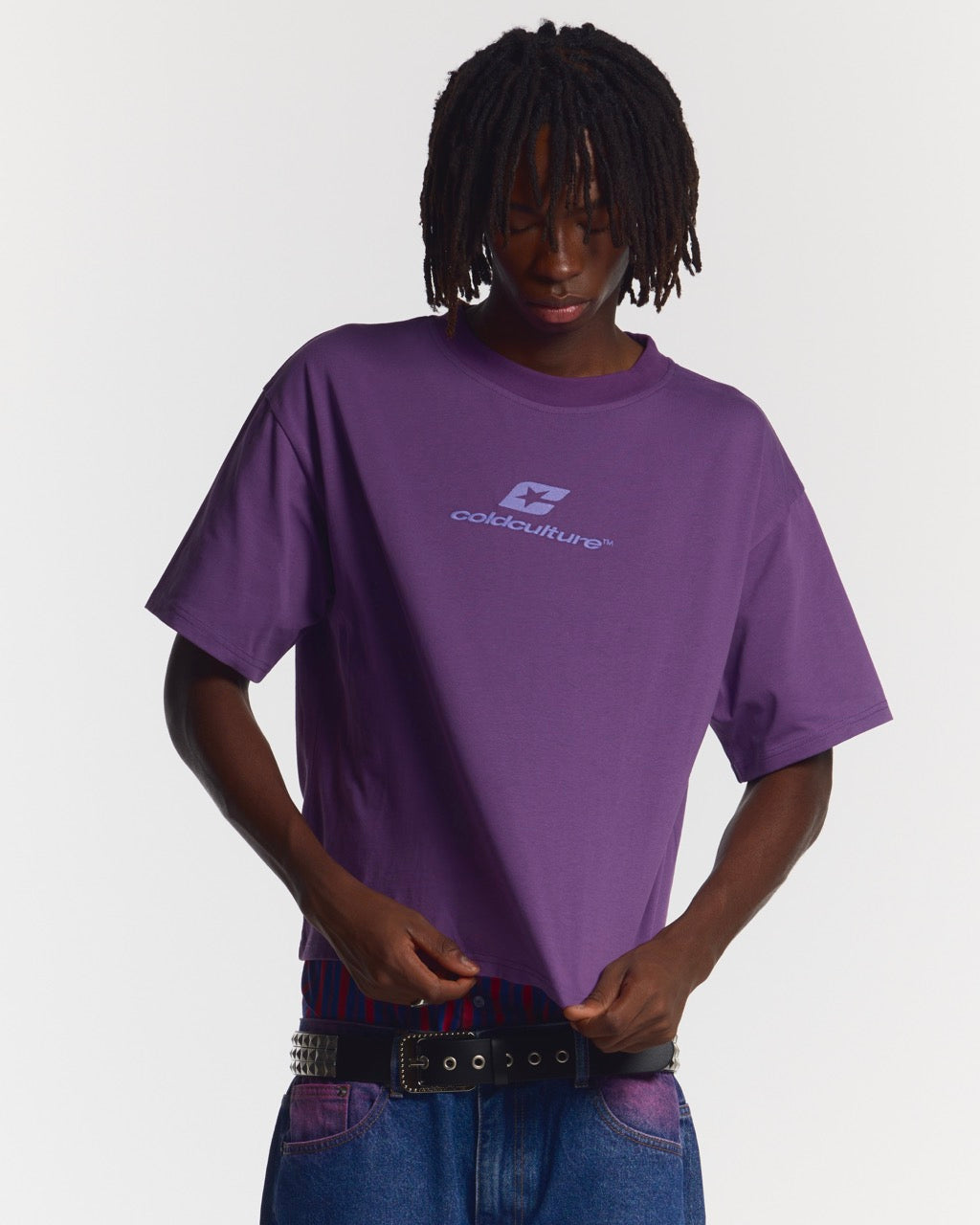 CURVED TEE BURGUNDY & PURPLE