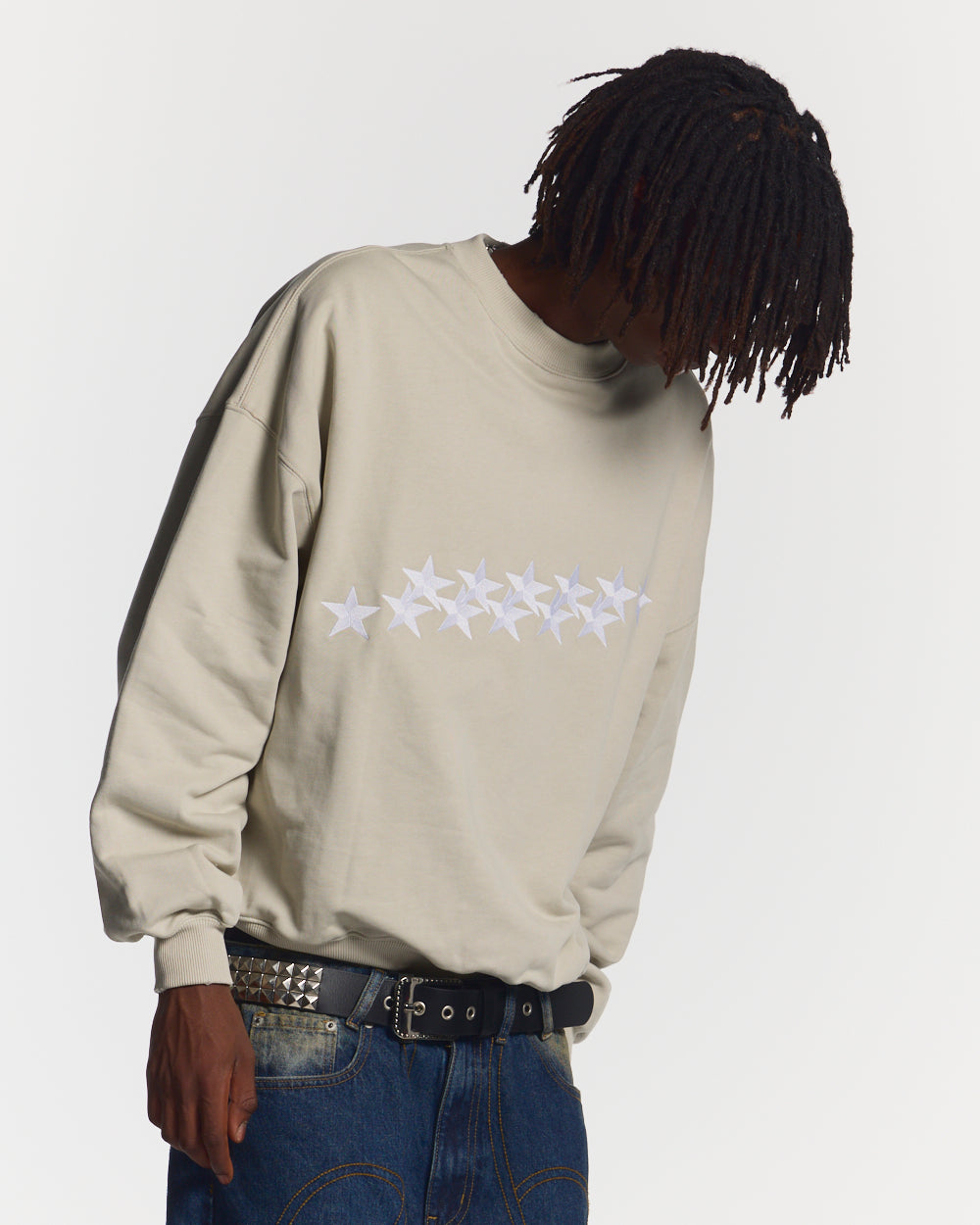 STARS CREWNECK PALE GREY