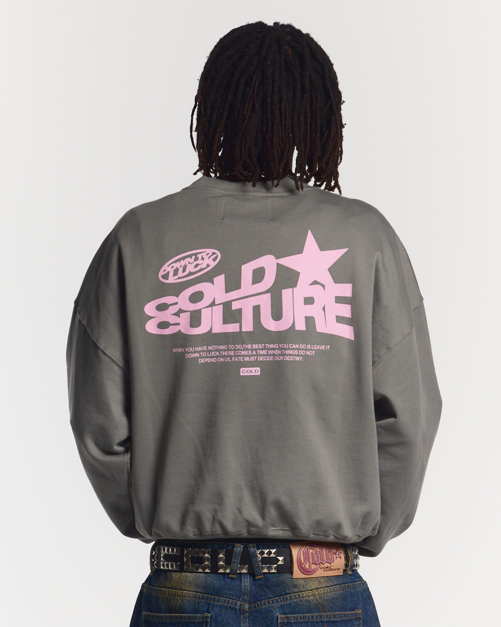 DOWN TO LUCK CREWNECK SMOKEY GREY