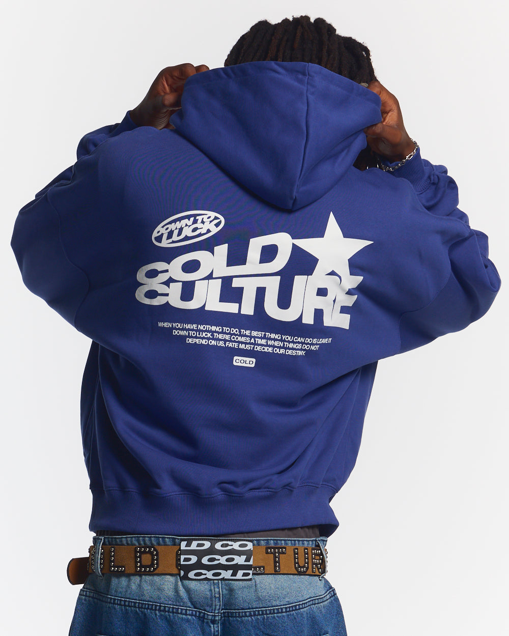 DOWN TO LUCK HOODIE BRIGHT BLUE