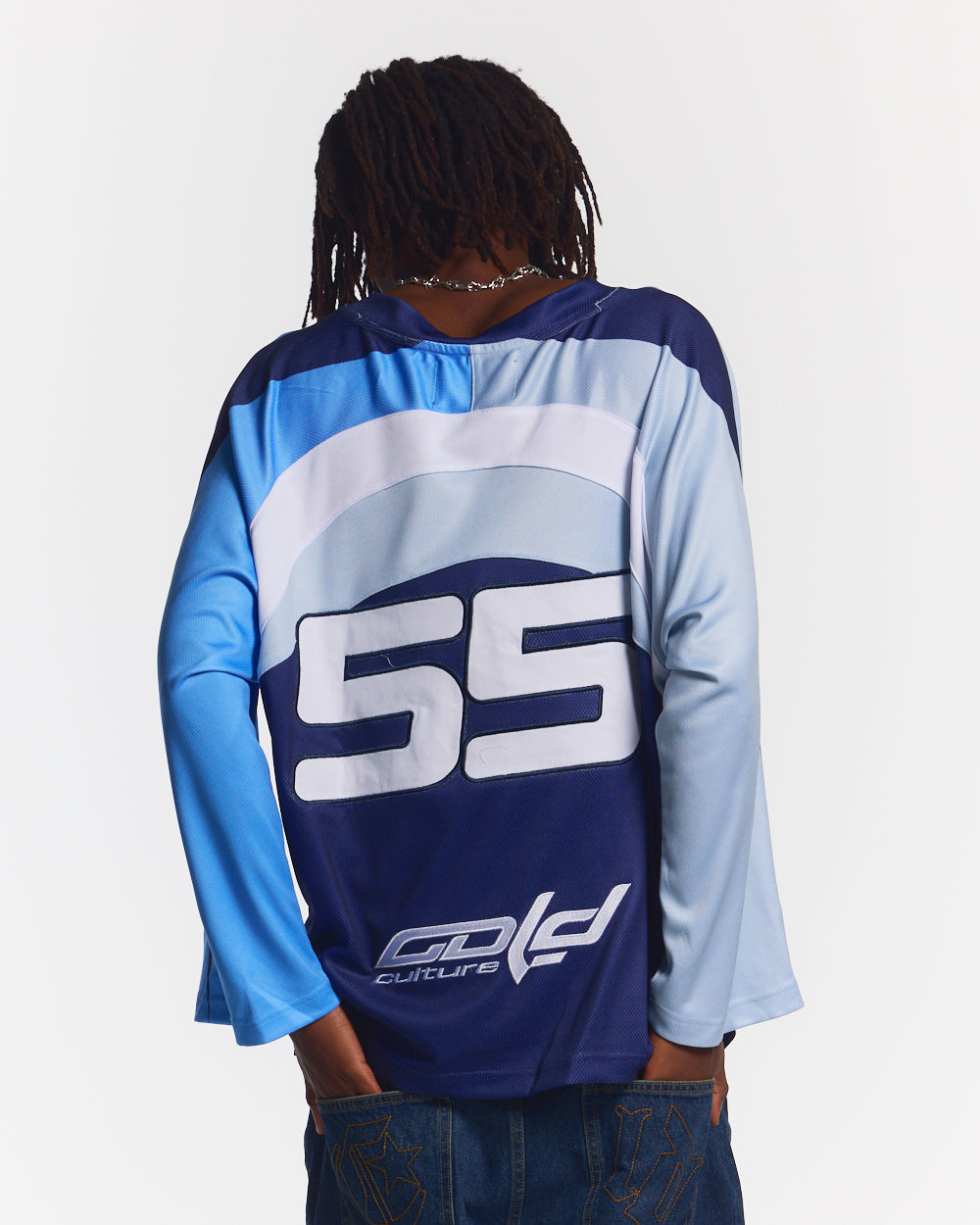 HOCKEY PLAYER LONGSLEEVE TEE NAVY/GLOSS BLUE