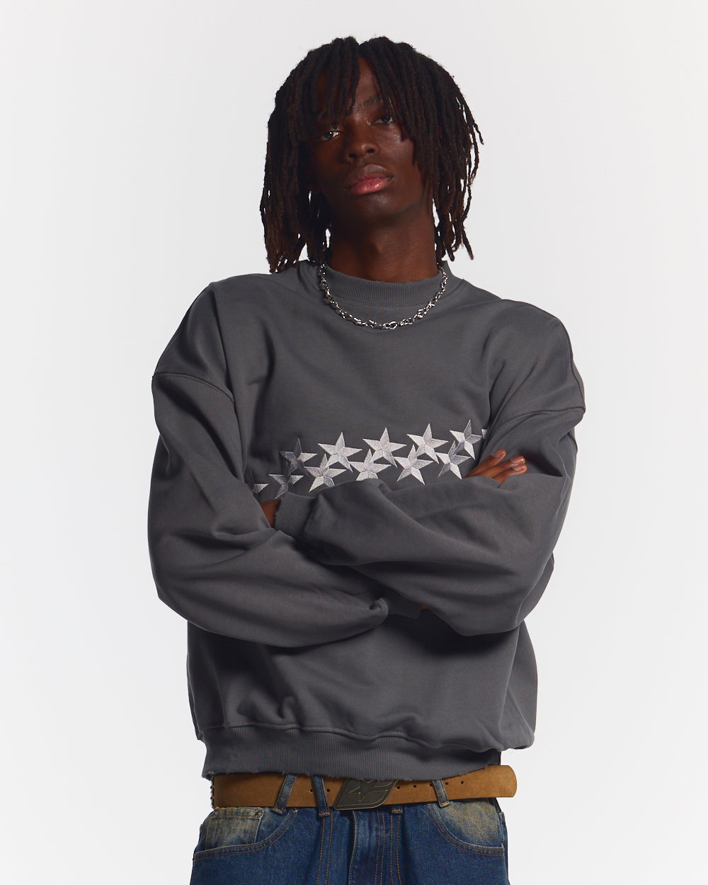 STARS CREWNECK DUST GREY