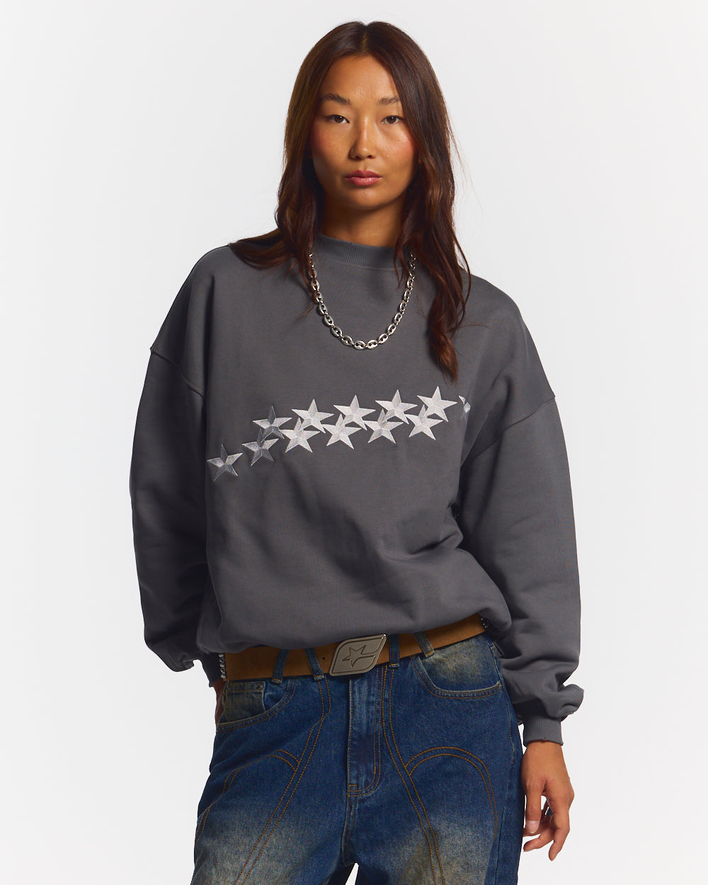 STARS CREWNECK DUST GREY