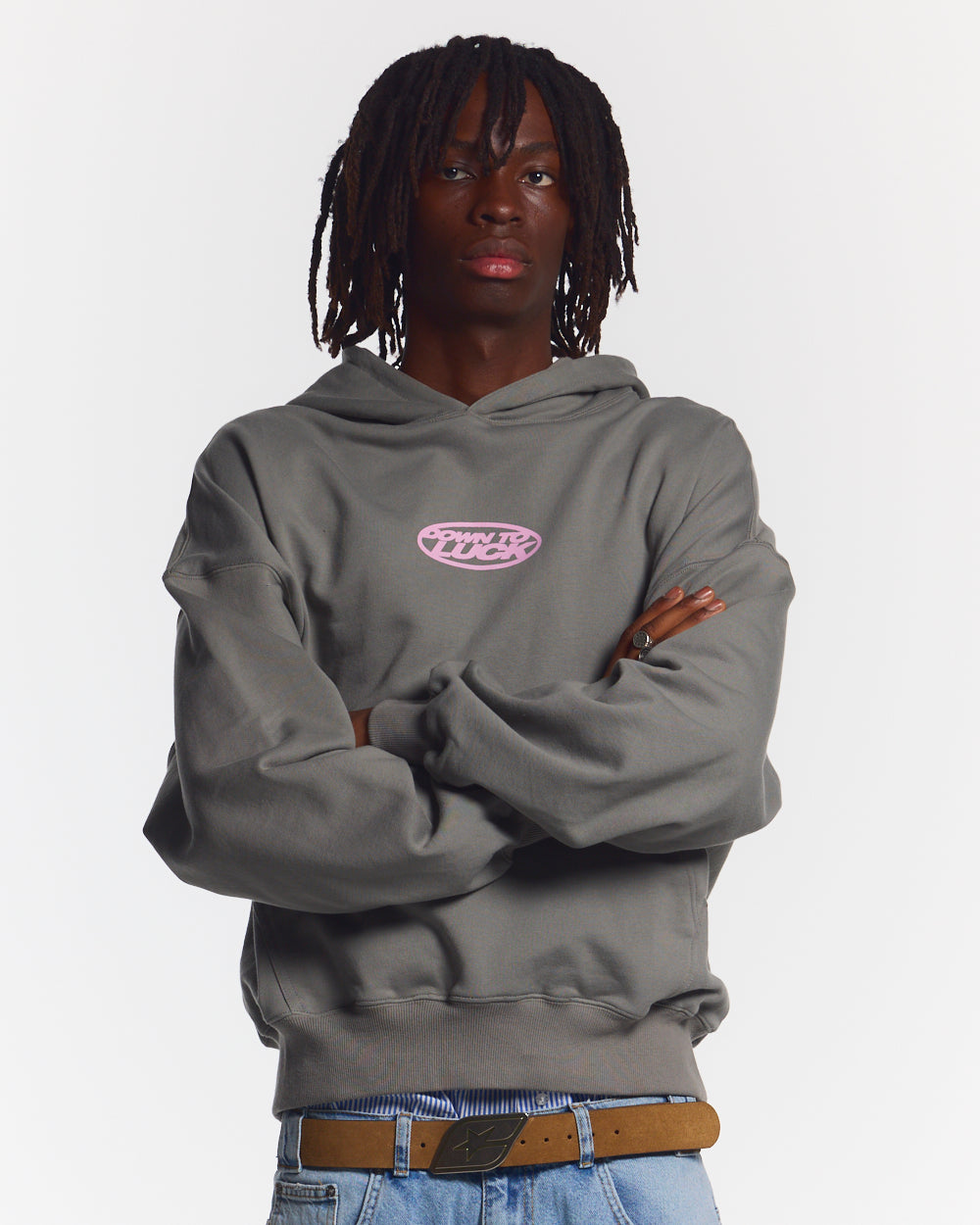 DOWN TO LUCK HOODIE SMOKEY GREY