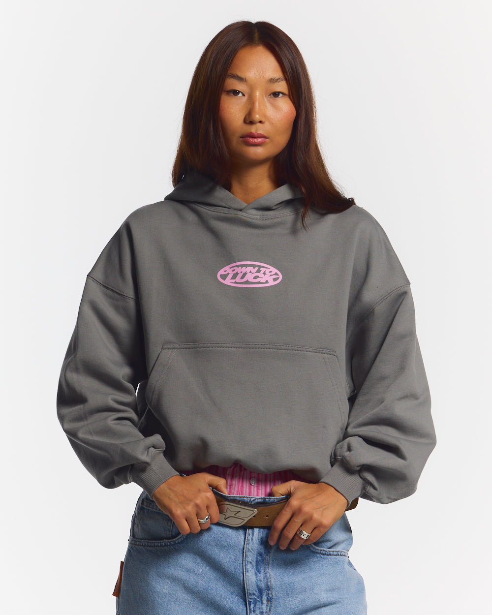 DOWN TO LUCK HOODIE SMOKEY GREY