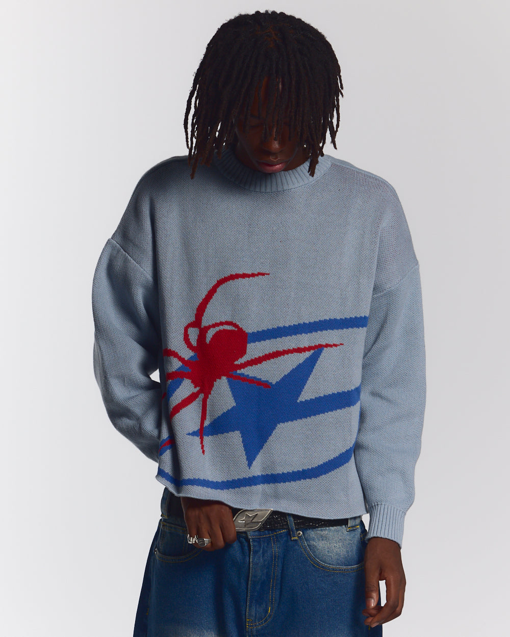 SPIDER KNIT LIGHT BLUE