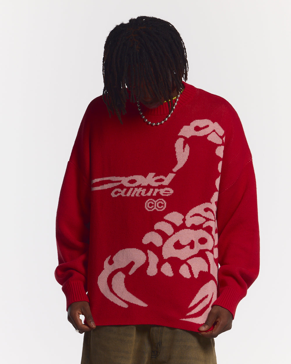 POISON KNIT RED AND SALMON