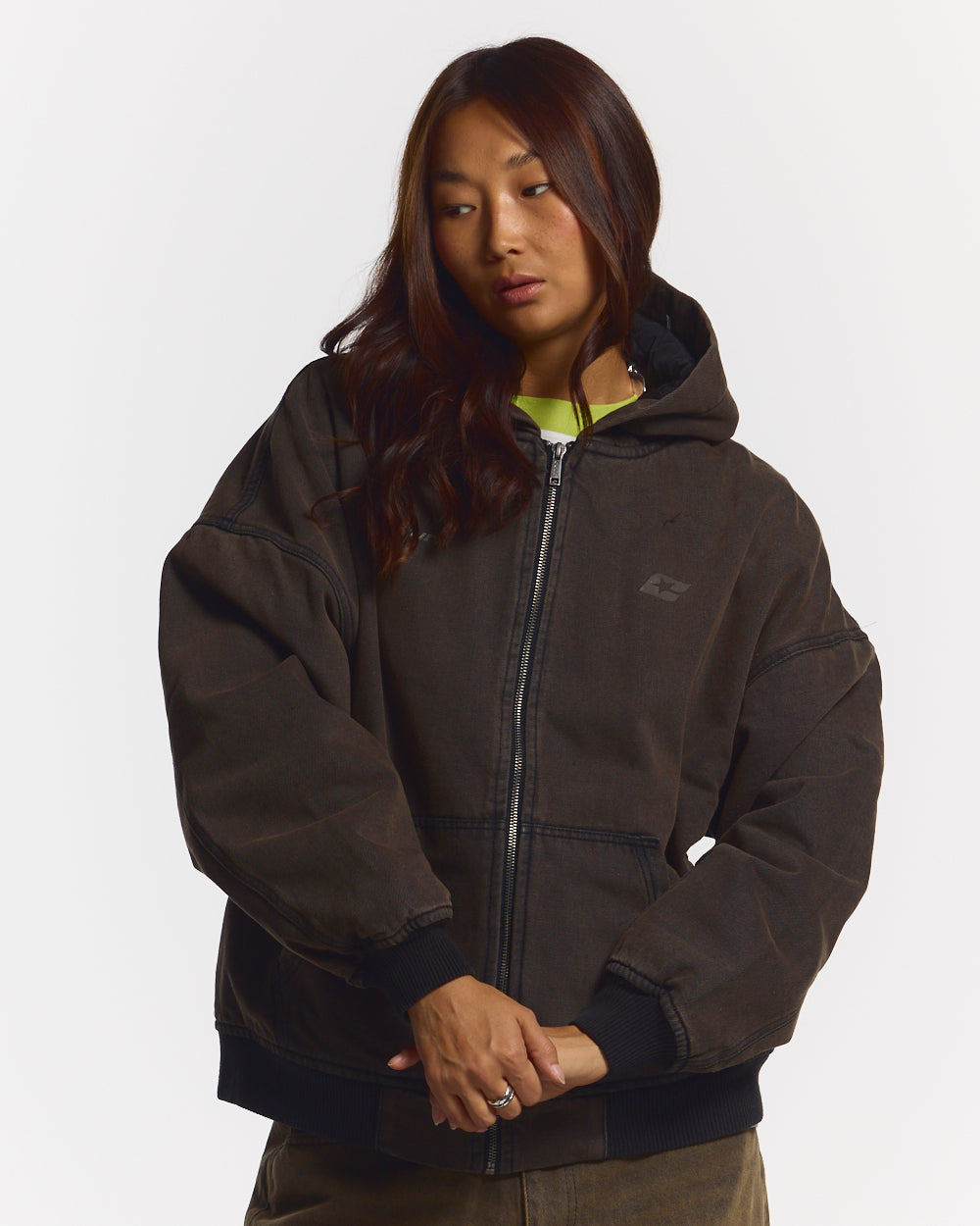 HARPER JACKET FADED DARK BROWN DENIM