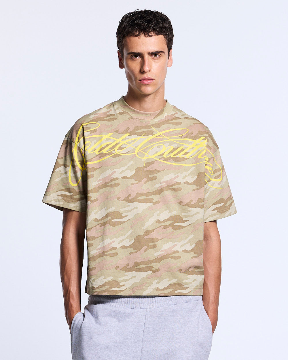CROSSED SCRIPT TEE CAMO