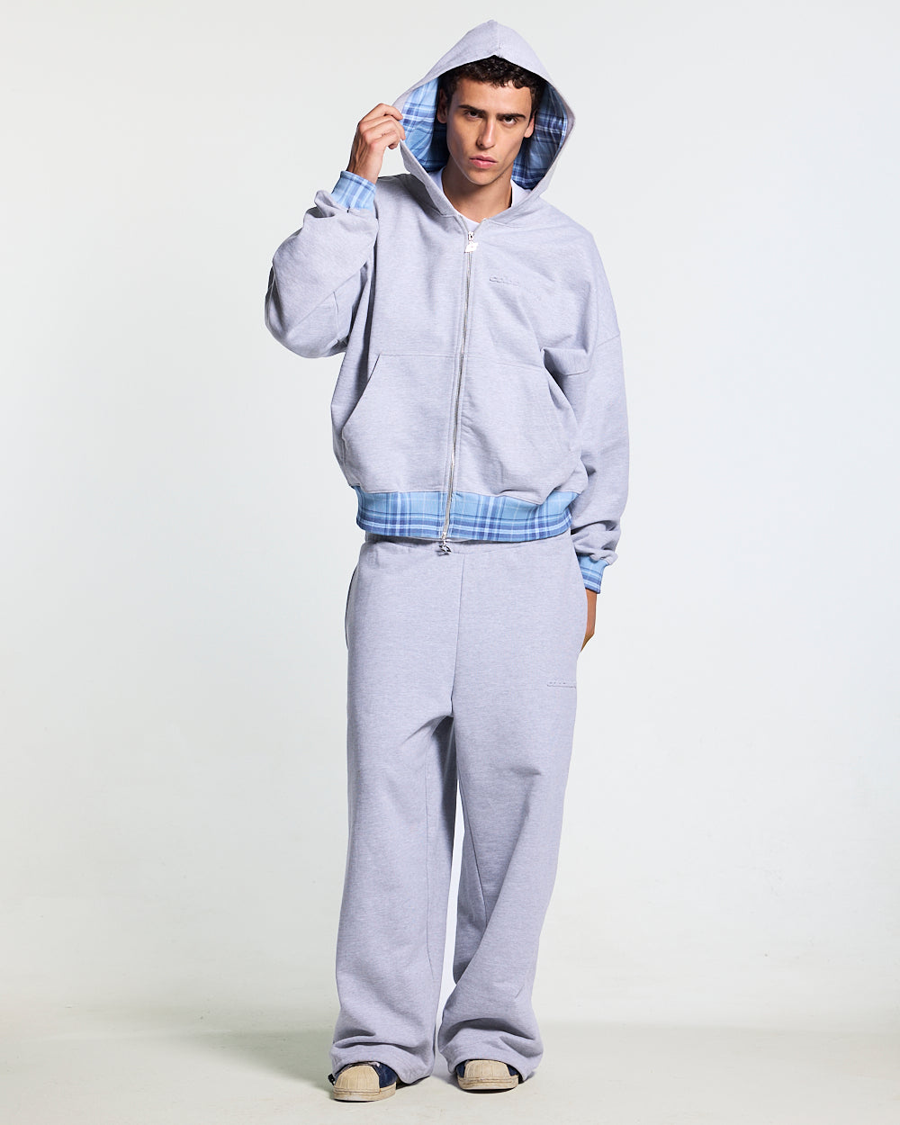 TAKE A PEAK ZIP HOODIE HEATHER GREY