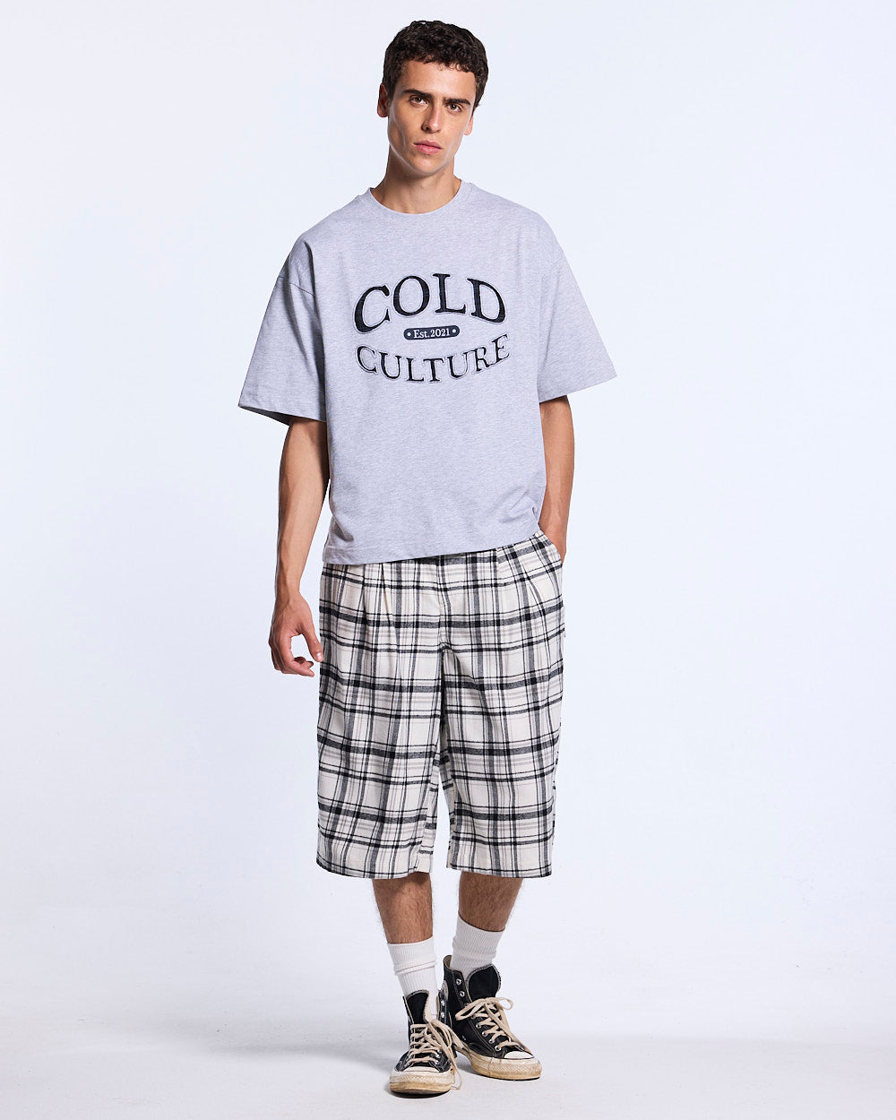 DINING CHECK JORTS BLACK