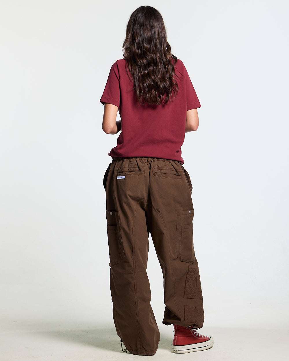 SOLID CARGO PANTS BROWN