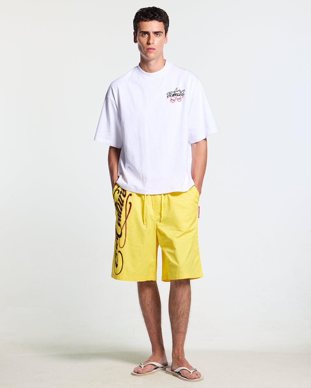 SCRIPT SWIMSHORTS YELLOW