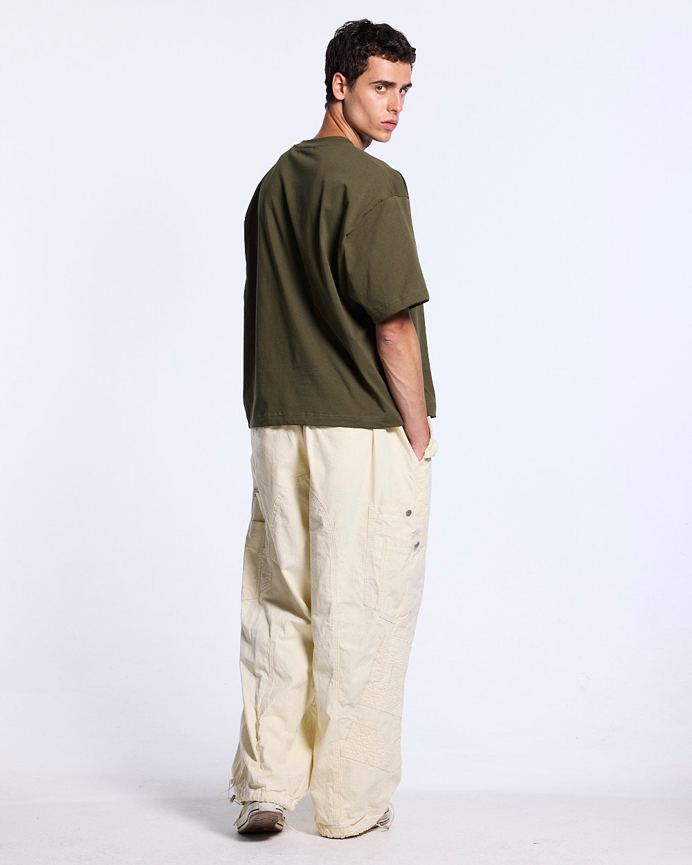 SOLID CARGO PANTS WHITE