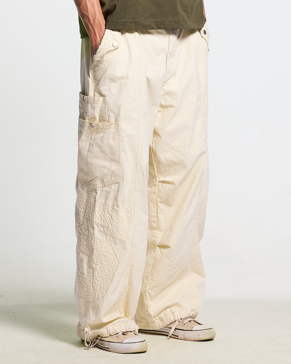 SOLID CARGO PANTS WHITE