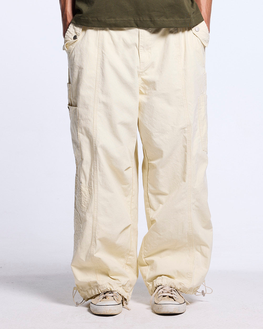 SOLID CARGO PANTS WHITE