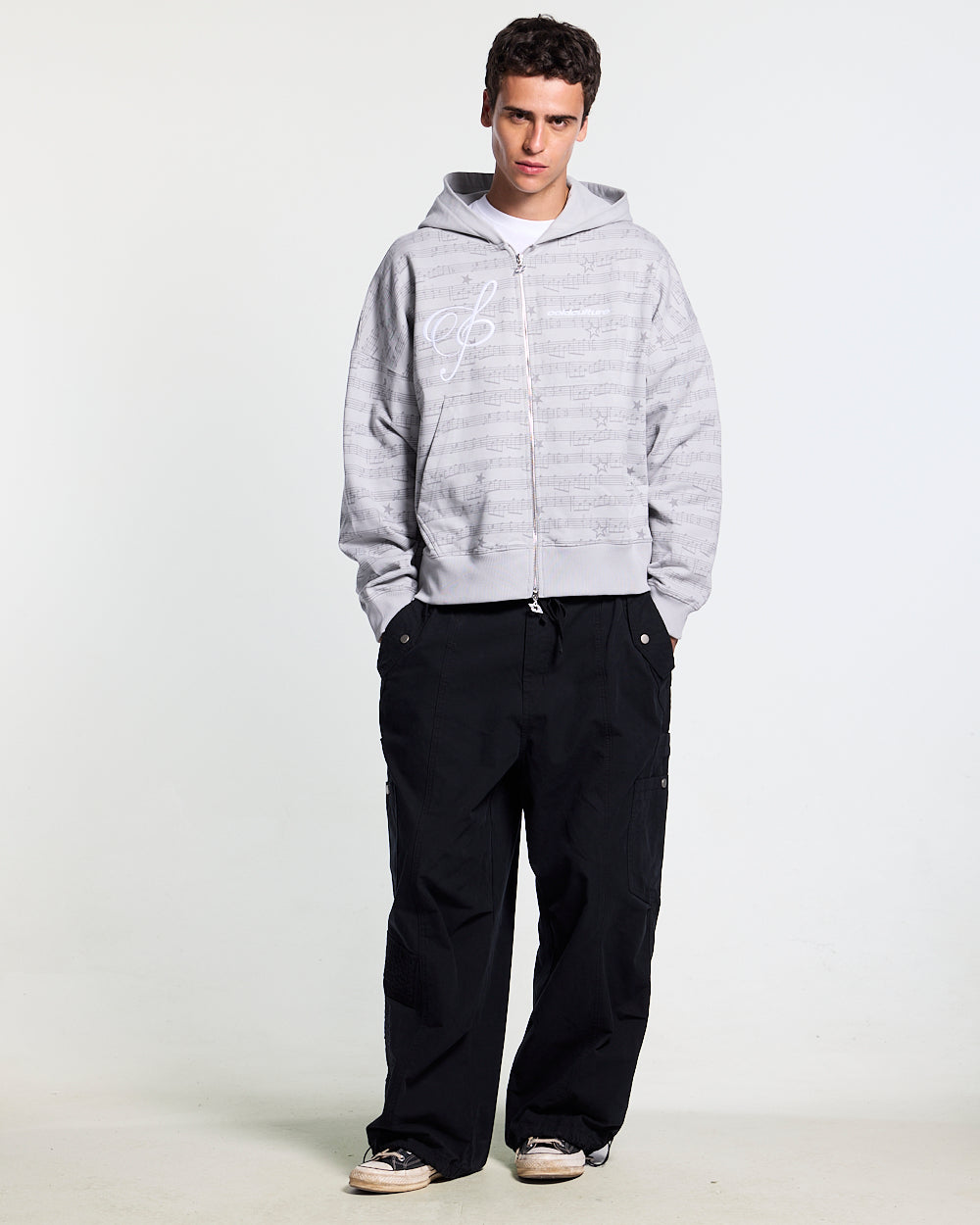 BEAT IT ZIP HOODIE GREY