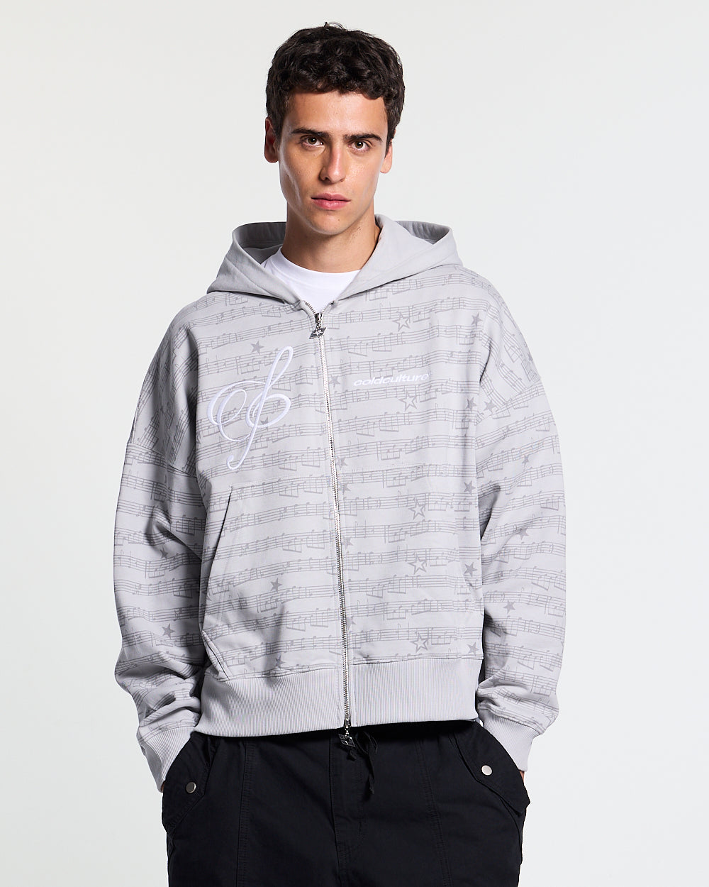 BEAT IT ZIP HOODIE GREY