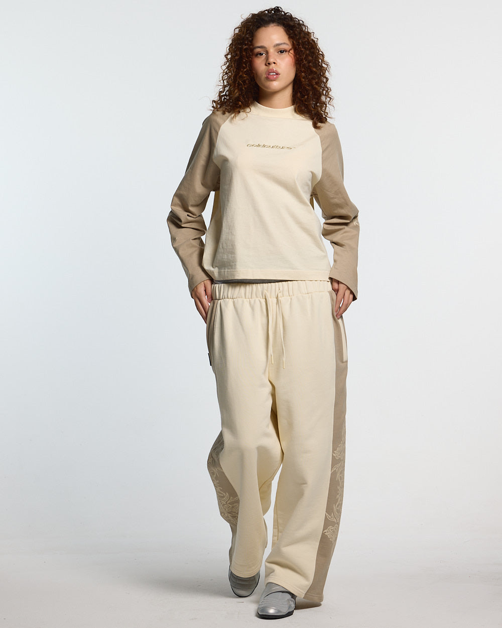 TRIBAL SWEATPANTS GREY & OFF WHITE