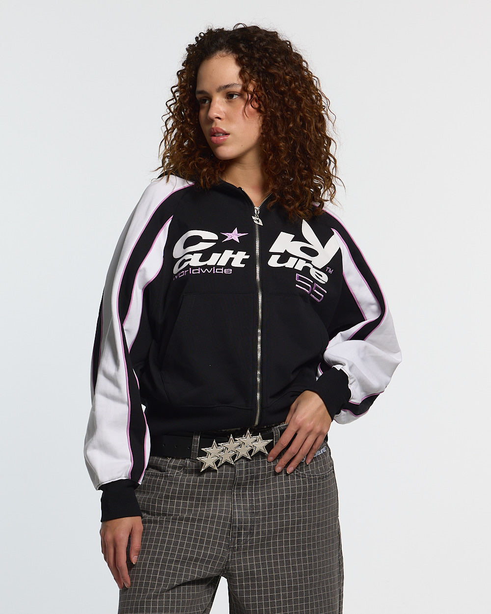 TEASE ME ZIP HOODIE BLACK & GREY