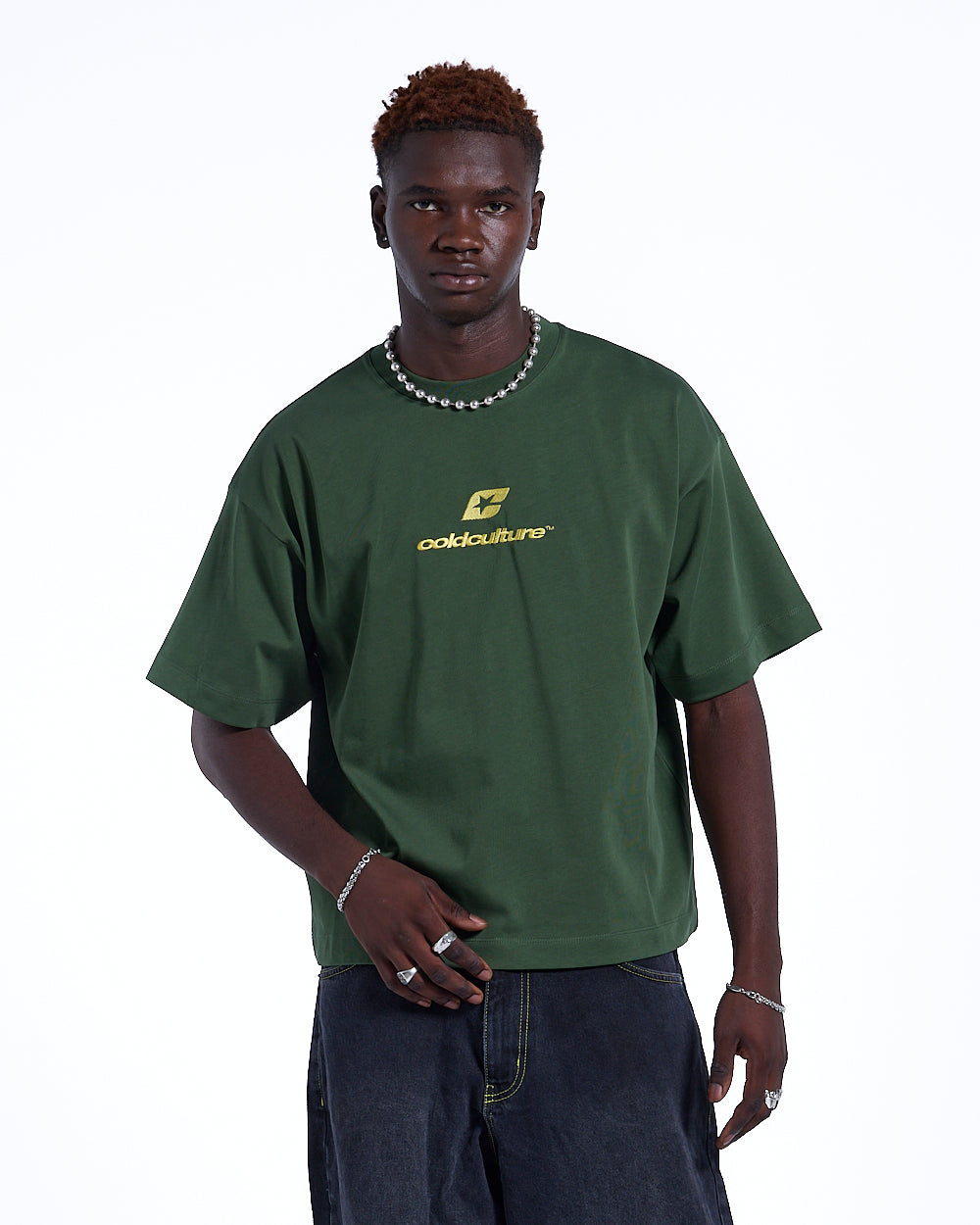 CURVED TEE GREEN & YELLOW