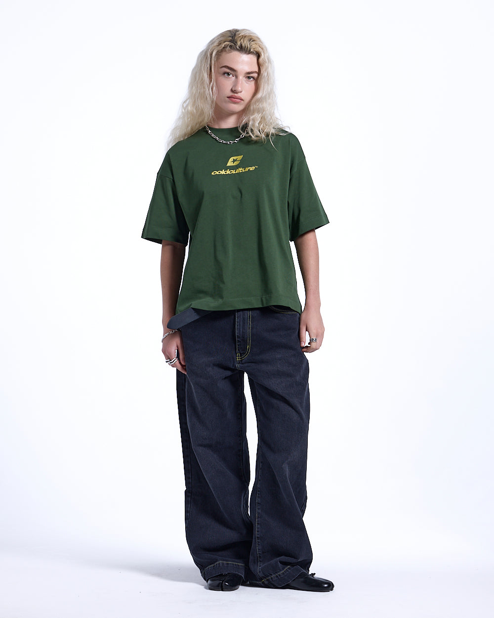 CURVED TEE GREEN & YELLOW