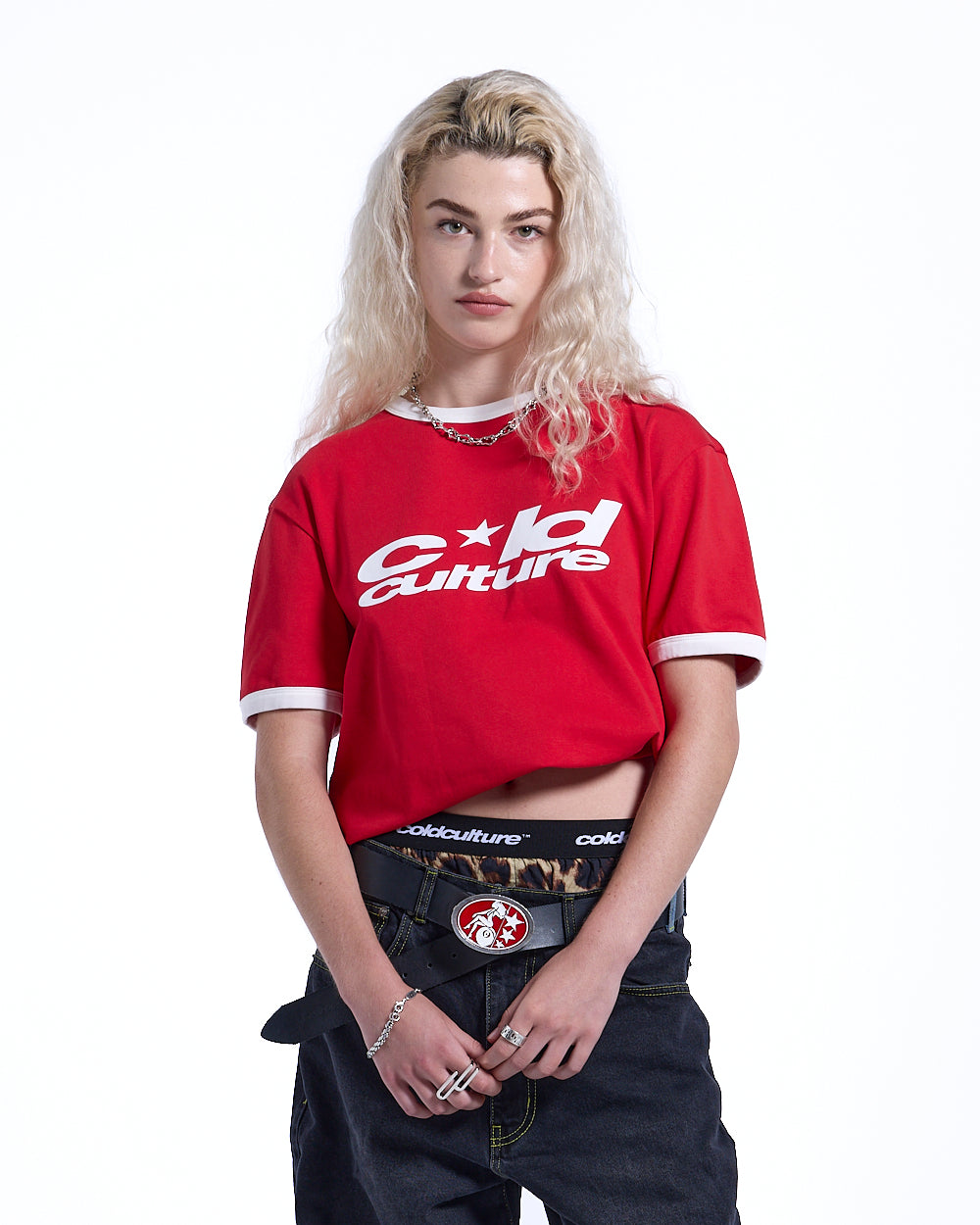 HARPER TEE RED AND WHITE