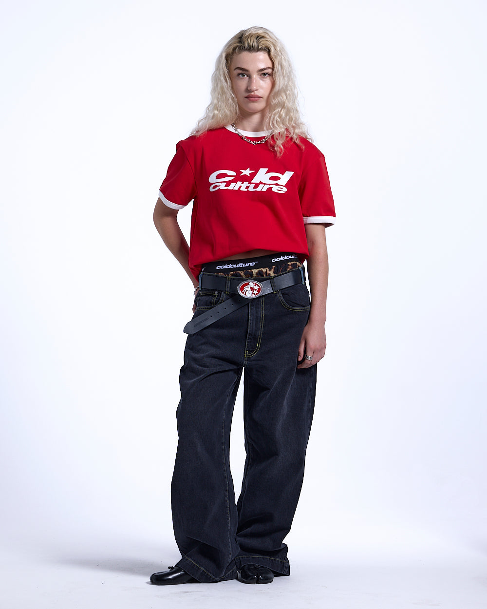 HARPER TEE RED AND WHITE