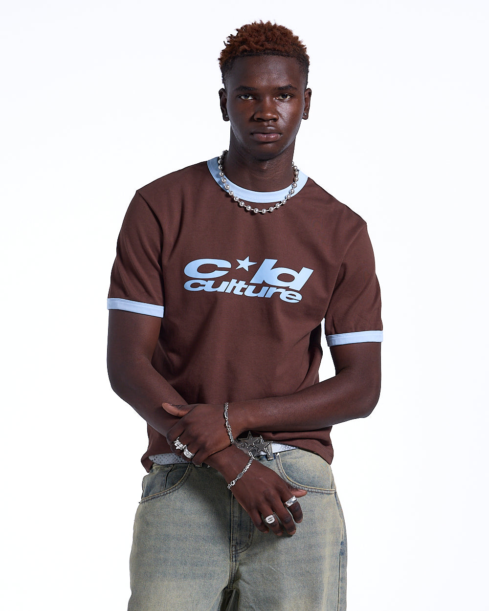 HARPER TEE BROWN AND BLUE