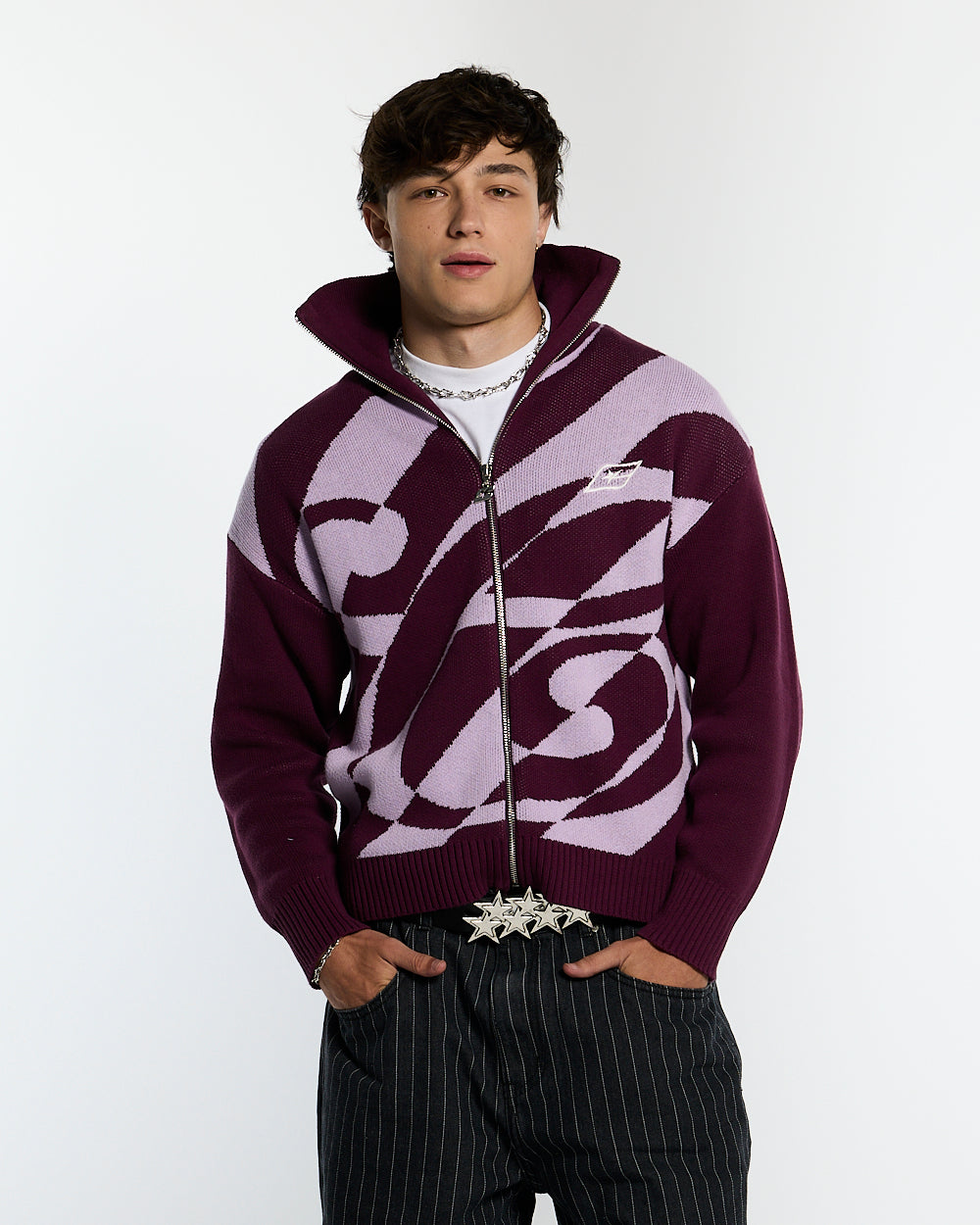 LINES FUSION KNIT PINK & PURPLE