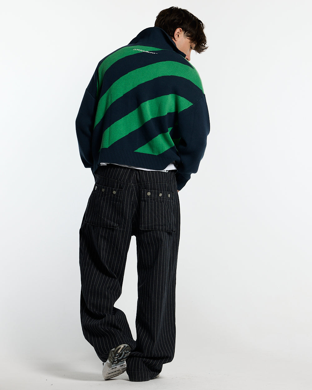 LINES FUSION KNIT GREEN & BLUE