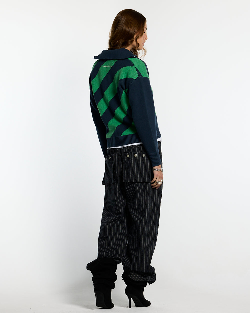 LINES FUSION KNIT GREEN & BLUE