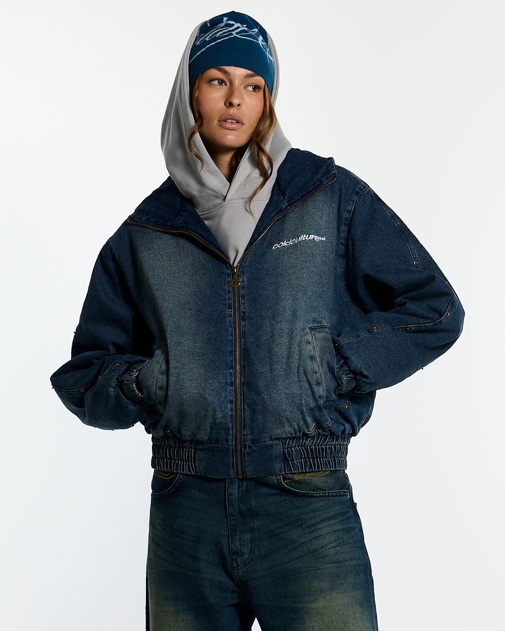 MIKE HOODED JACKET DENIM