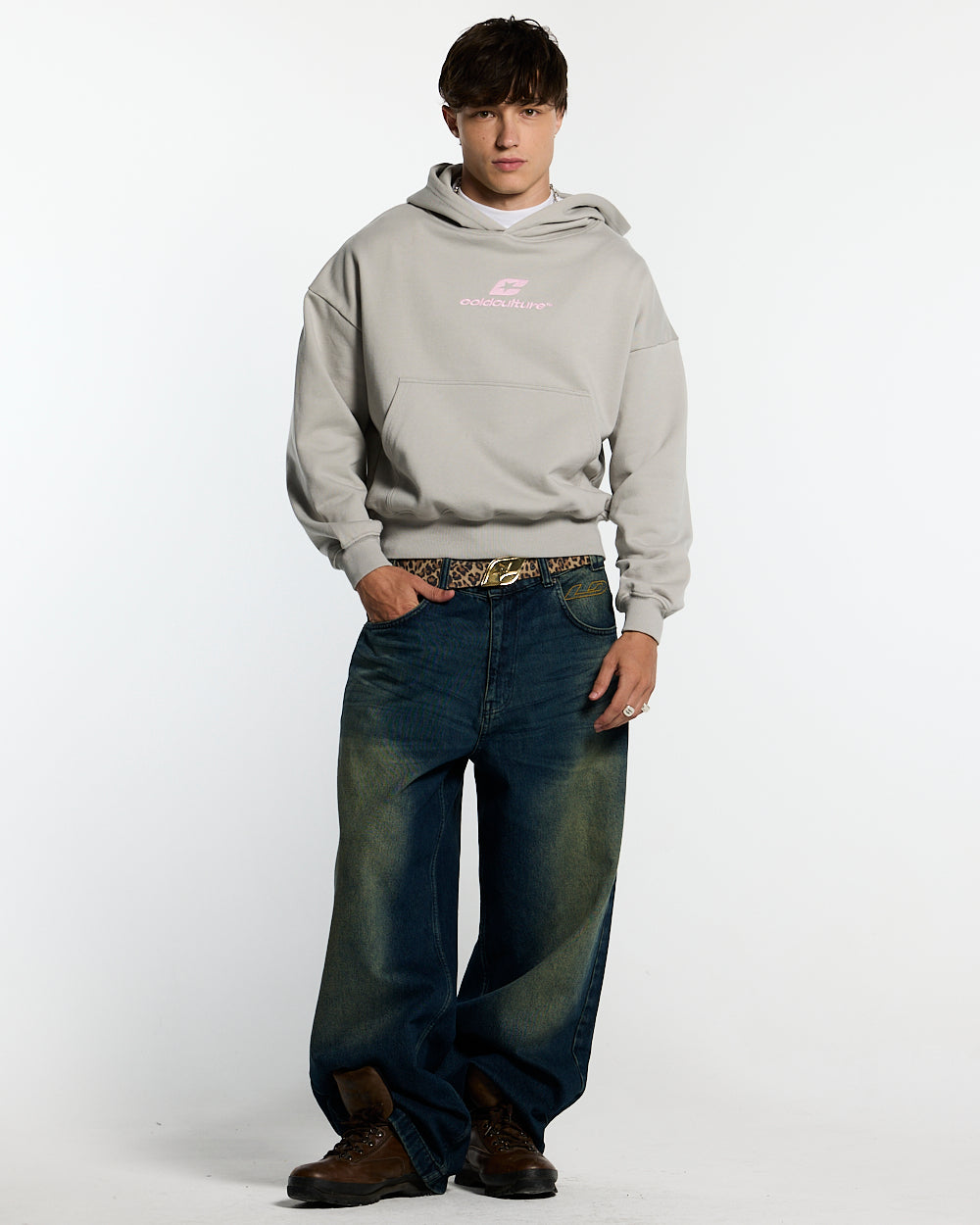 CURVED HOODIE GREY
