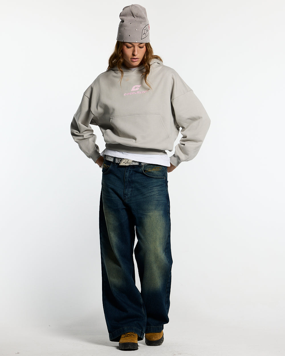 CURVED HOODIE GREY