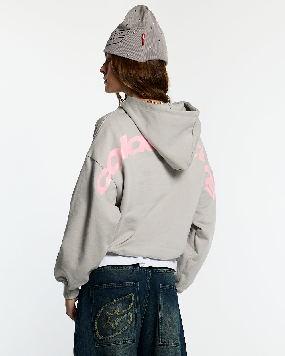 CURVED HOODIE GREY